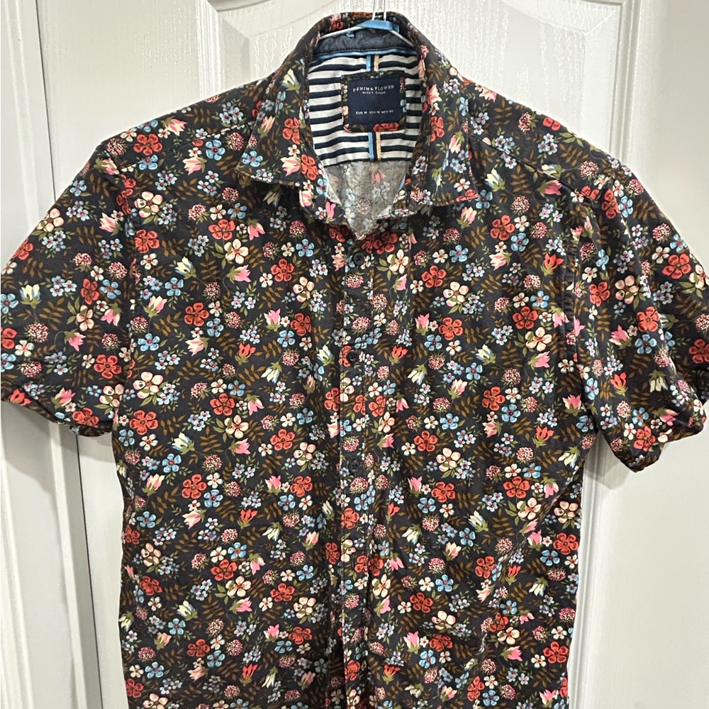 Denim & Flower Striped Floral Shirt
